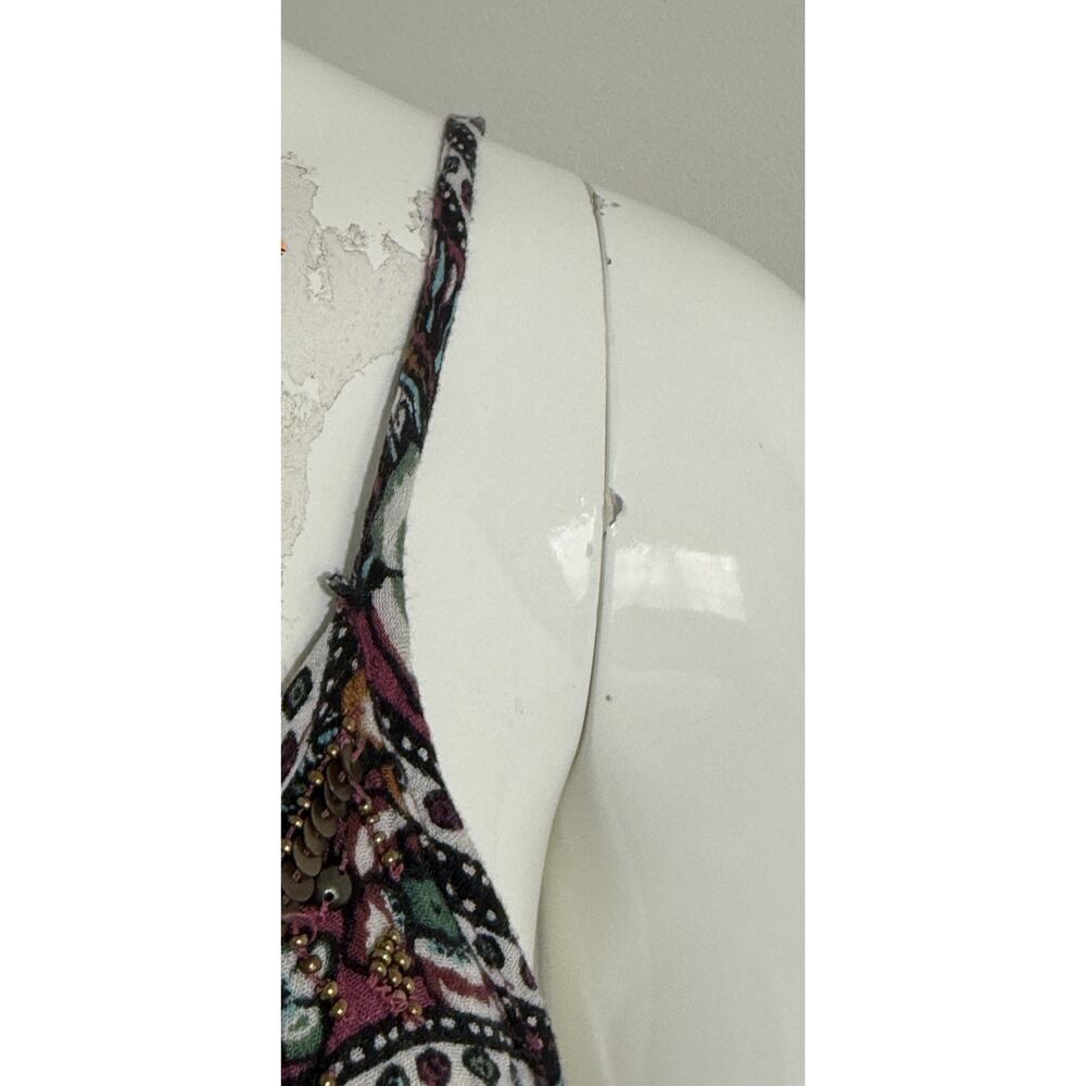 American Eagle Women’s Boho Floral Viscose Romper Hippie Festival Summer Size L - Picture 12 of 16